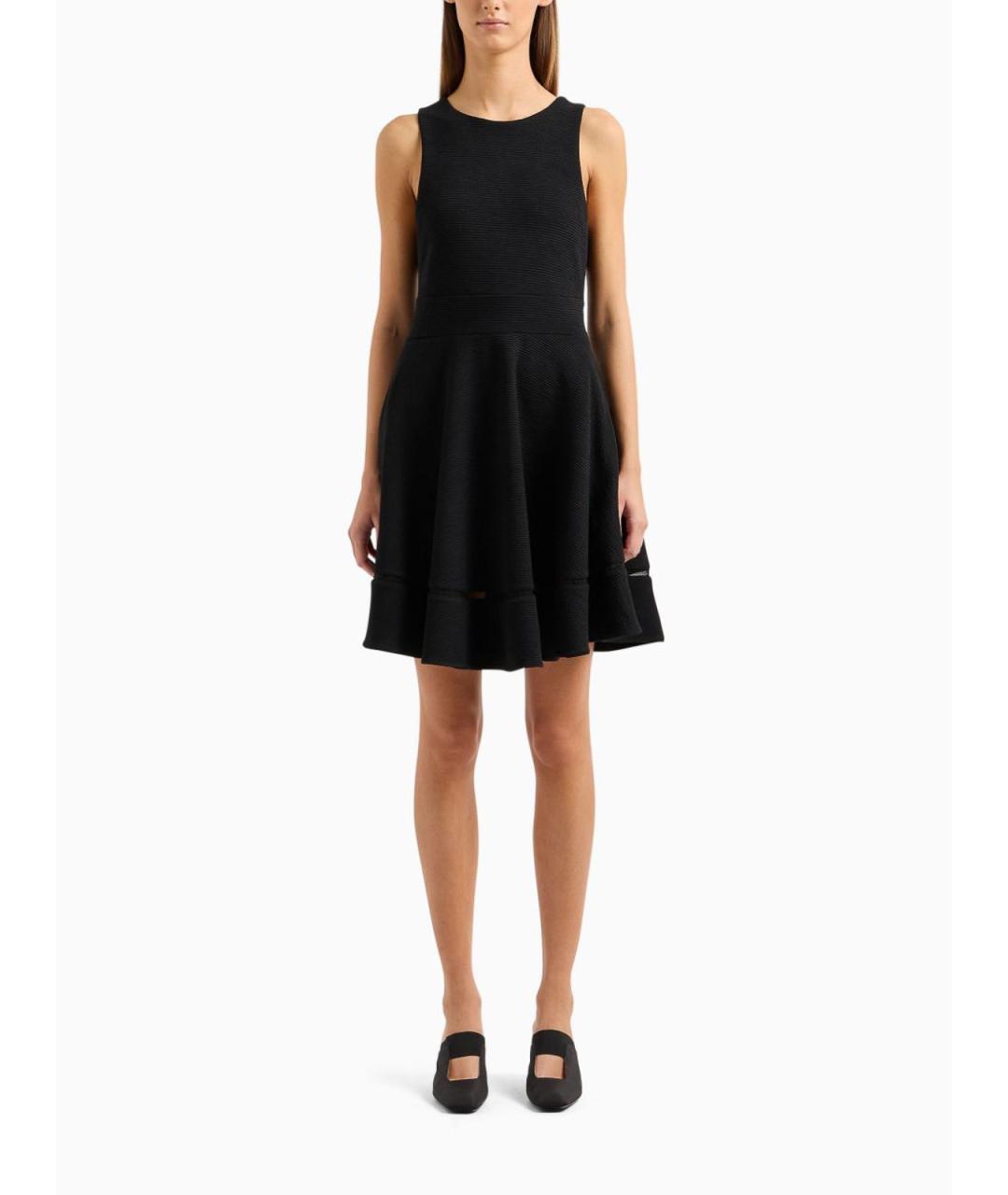 EMPORIO ARMANI Черное полиэстеровое повседневное платье, фото 4