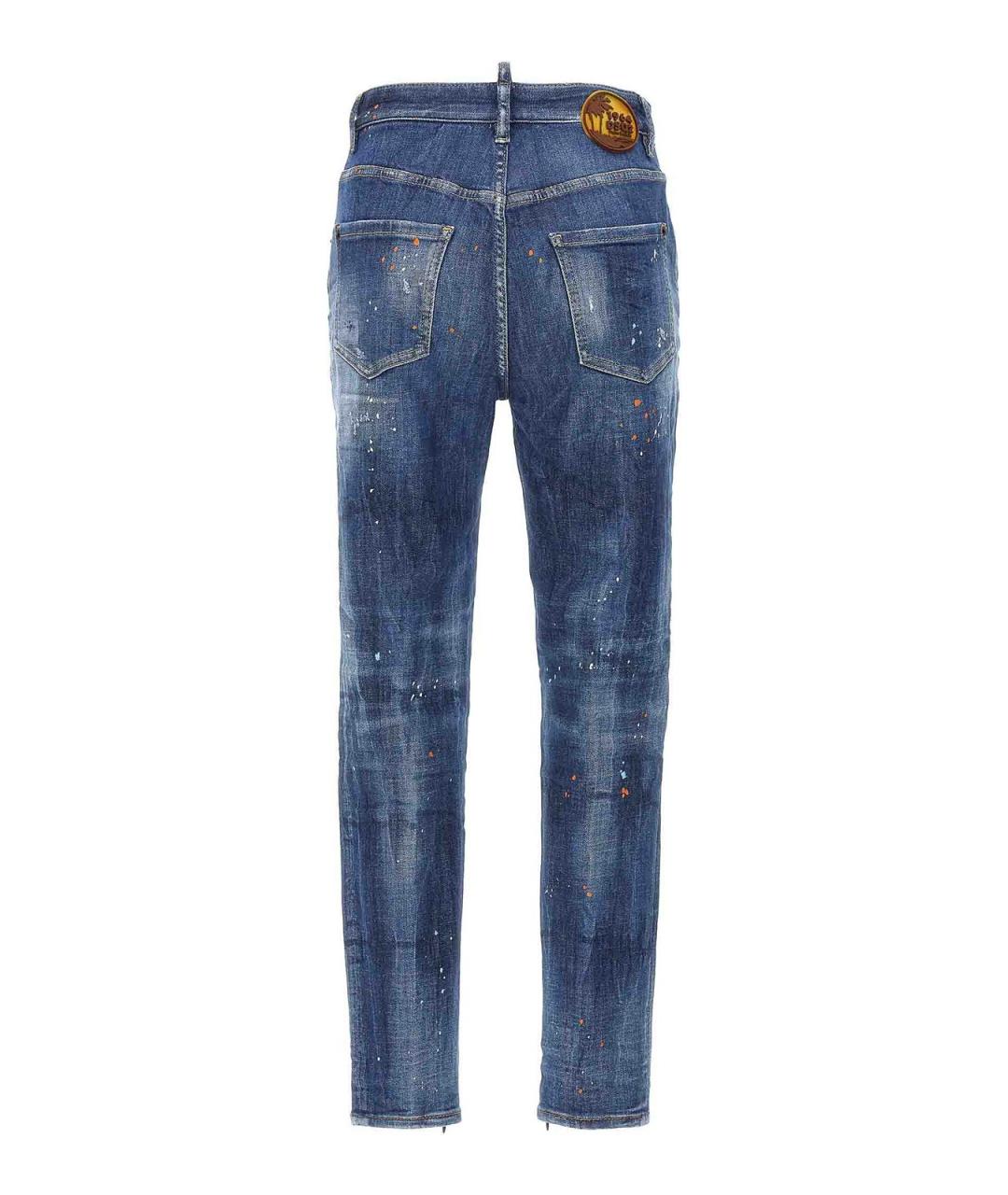 DSQUARED2 Синие хлопковые прямые джинсы, фото 2