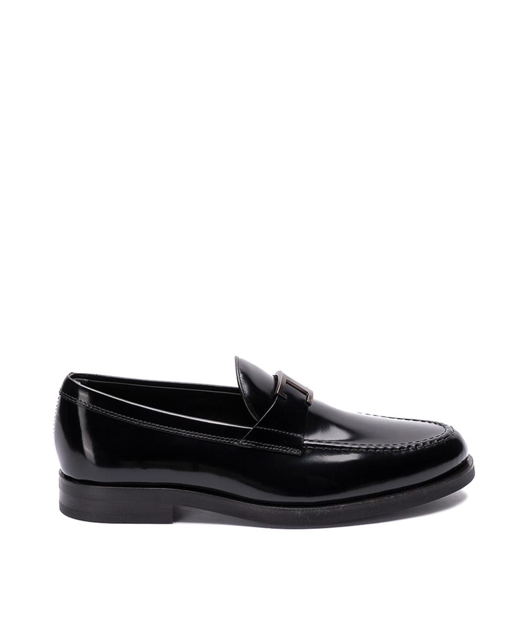 TOD'S Черные кожаные лоферы, фото 1