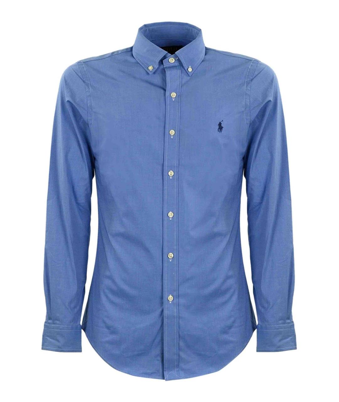 POLO RALPH LAUREN Синяя хлопковая классическая рубашка, фото 1