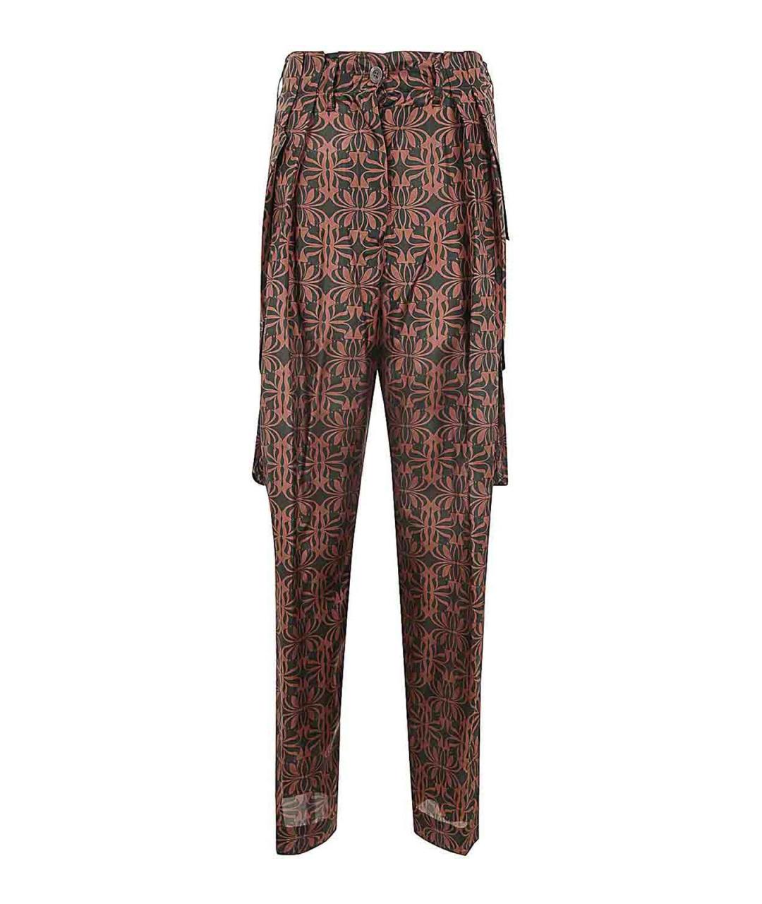 DRIES VAN NOTEN Мульти шелковые прямые брюки, фото 1