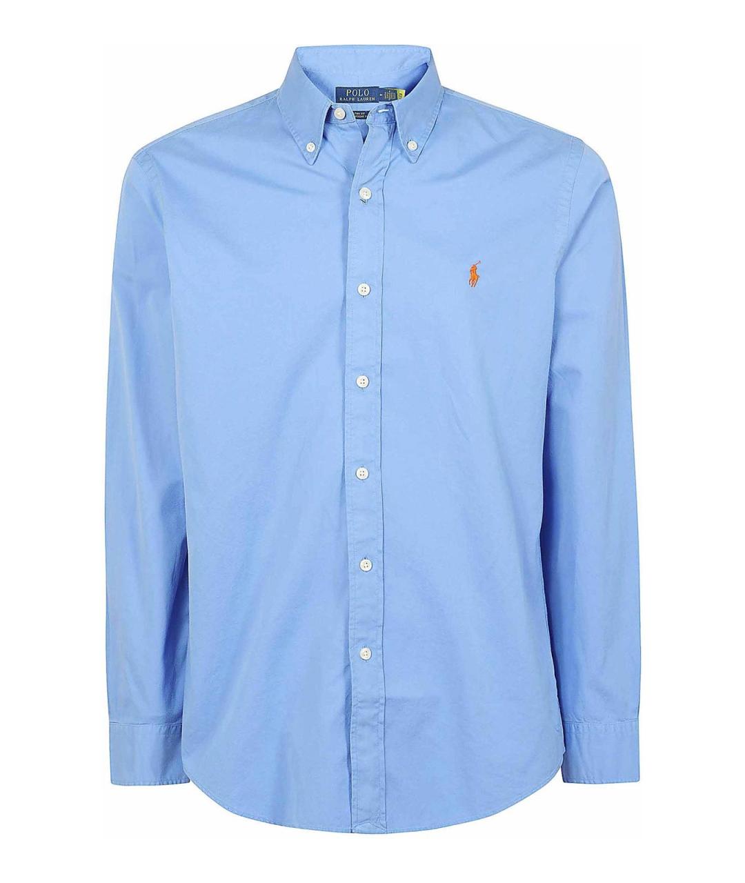 POLO RALPH LAUREN Синяя хлопковая классическая рубашка, фото 1
