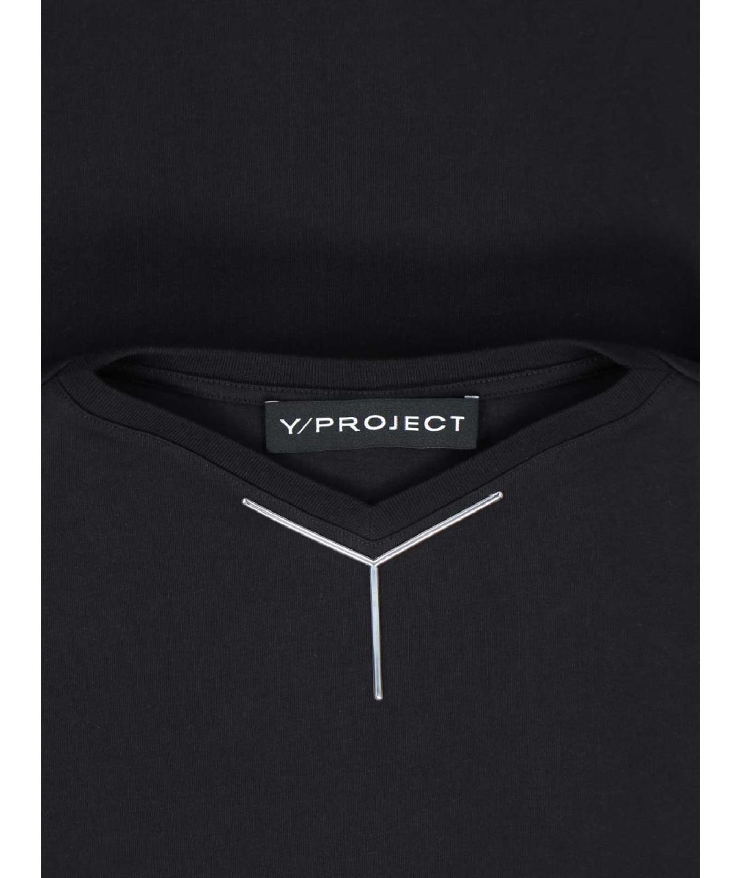 Y/PROJECT Черная хлопковая футболка, фото 3