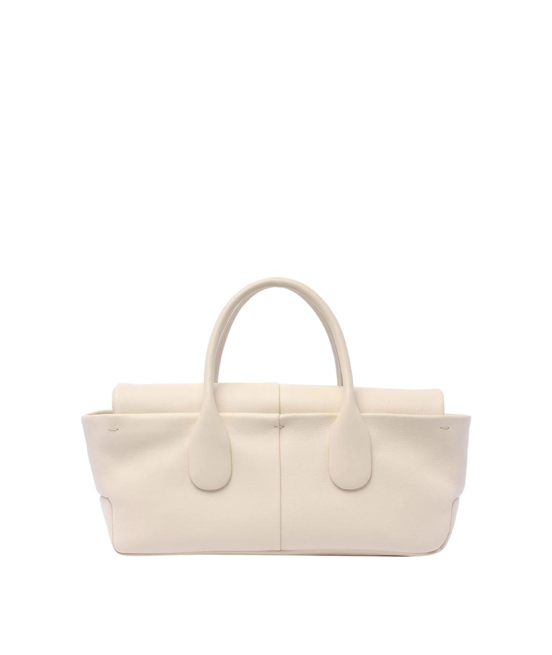 TOD'S Белая кожаная сумка тоут, фото 3