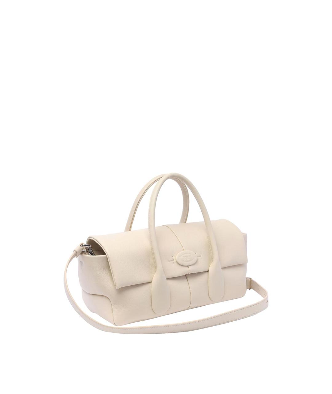 TOD'S Белая кожаная сумка тоут, фото 2