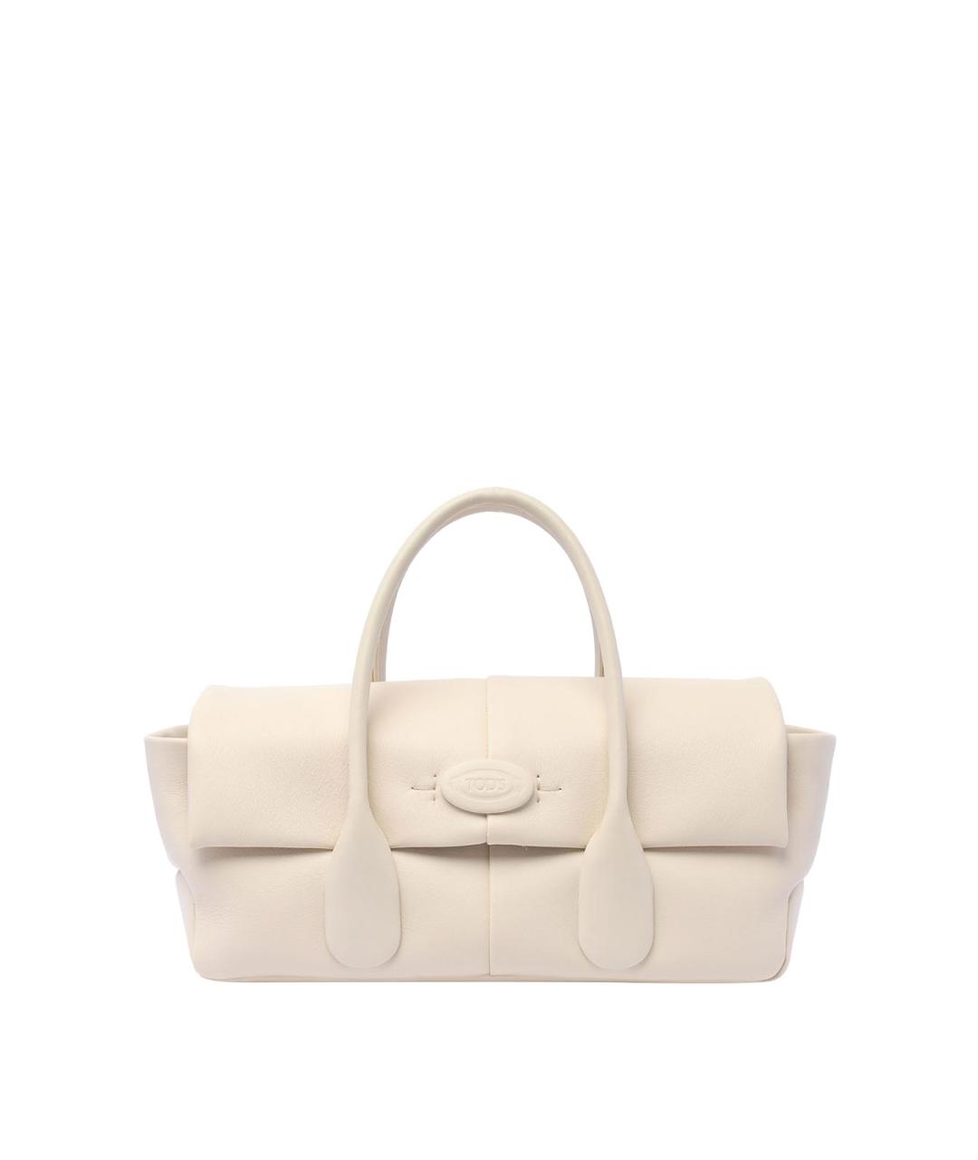 TOD'S Белая кожаная сумка тоут, фото 1