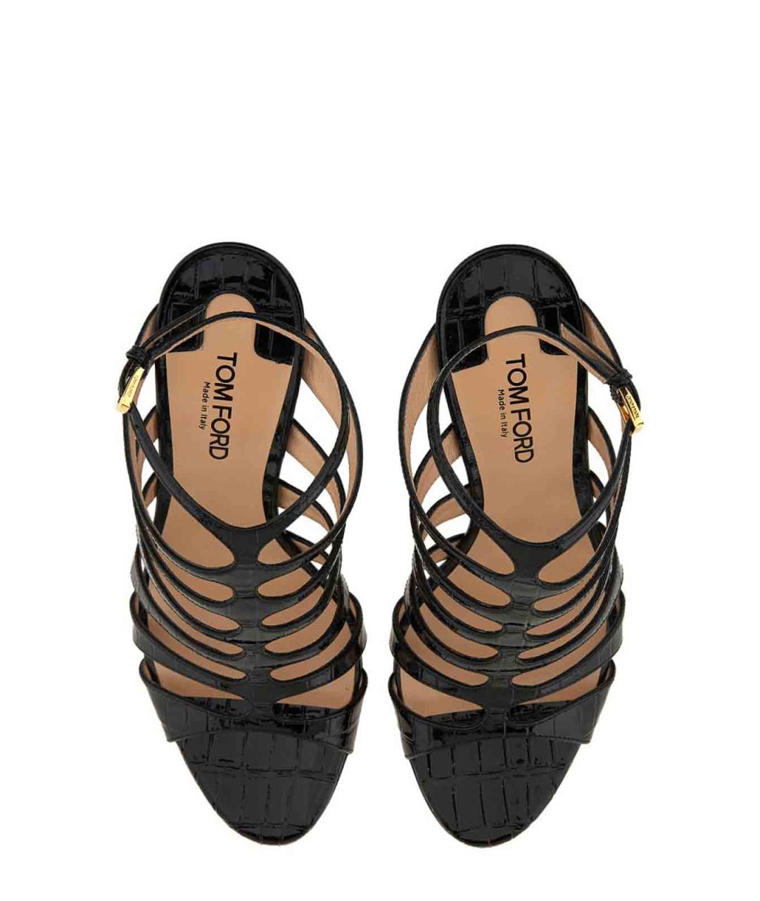 TOM FORD Черные кожаные сандалии, фото 2