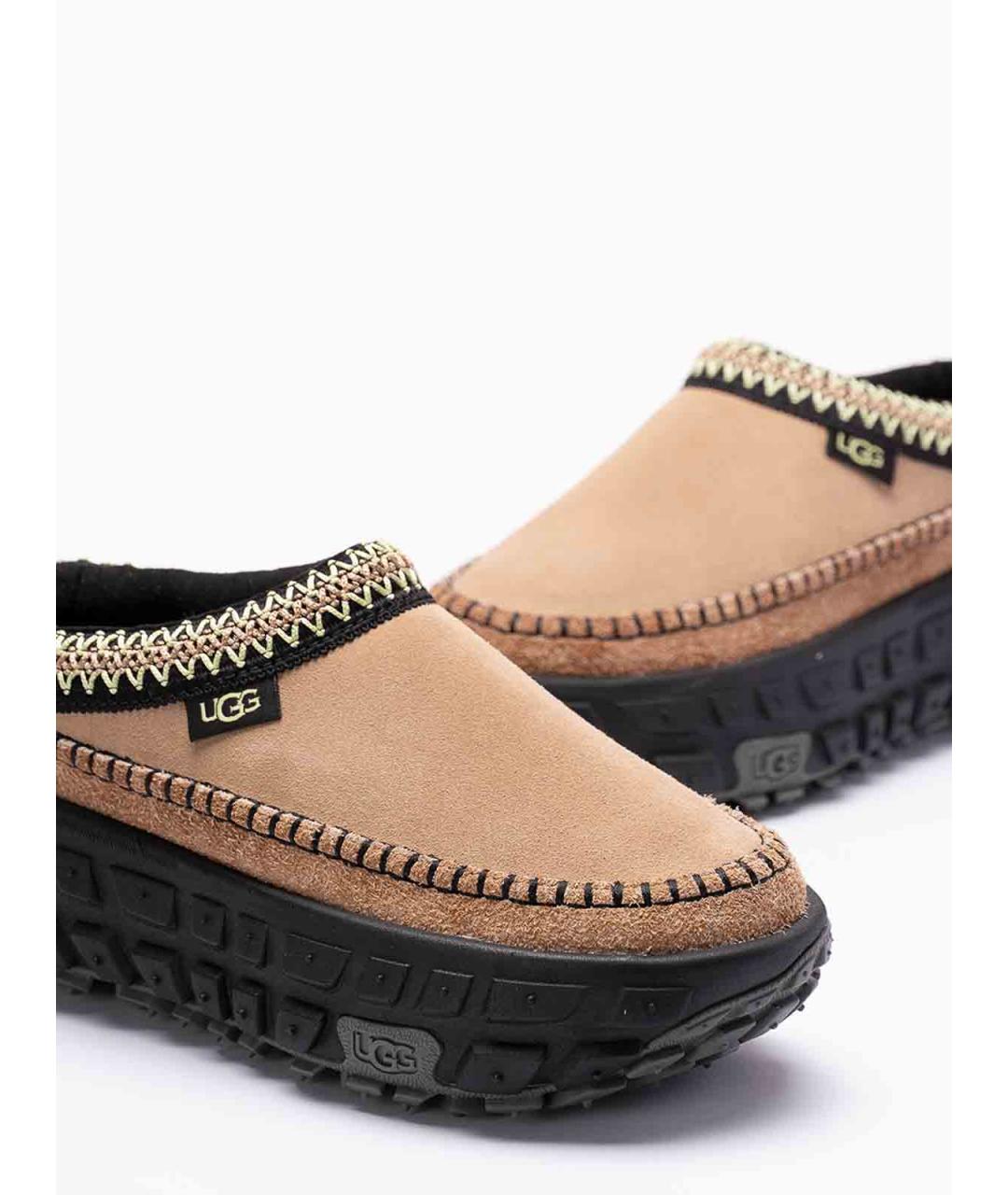 UGG AUSTRALIA Бежевые кожаные сабо, фото 5