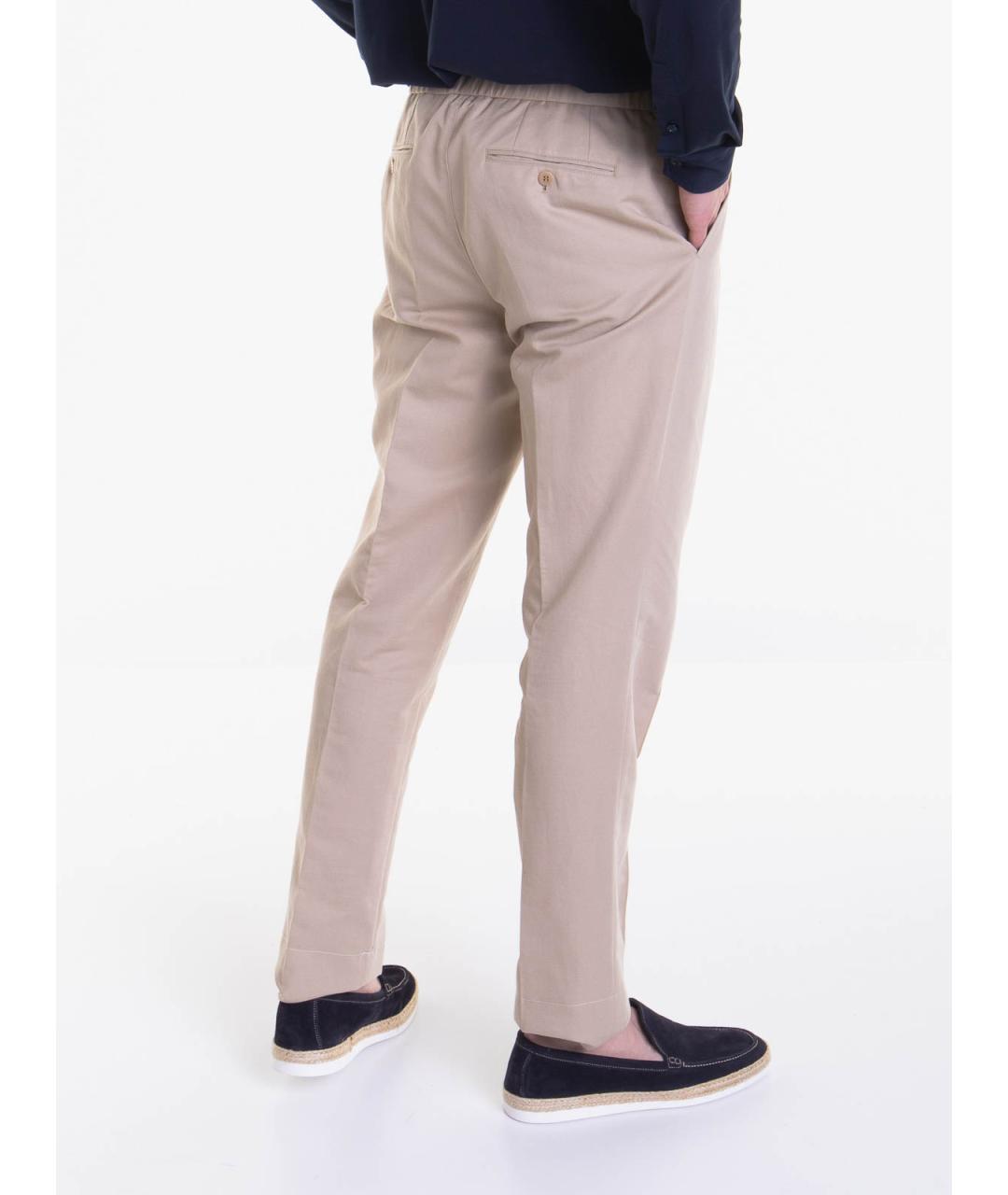 BRIONI Бежевые хлопковые повседневные брюки, фото 4