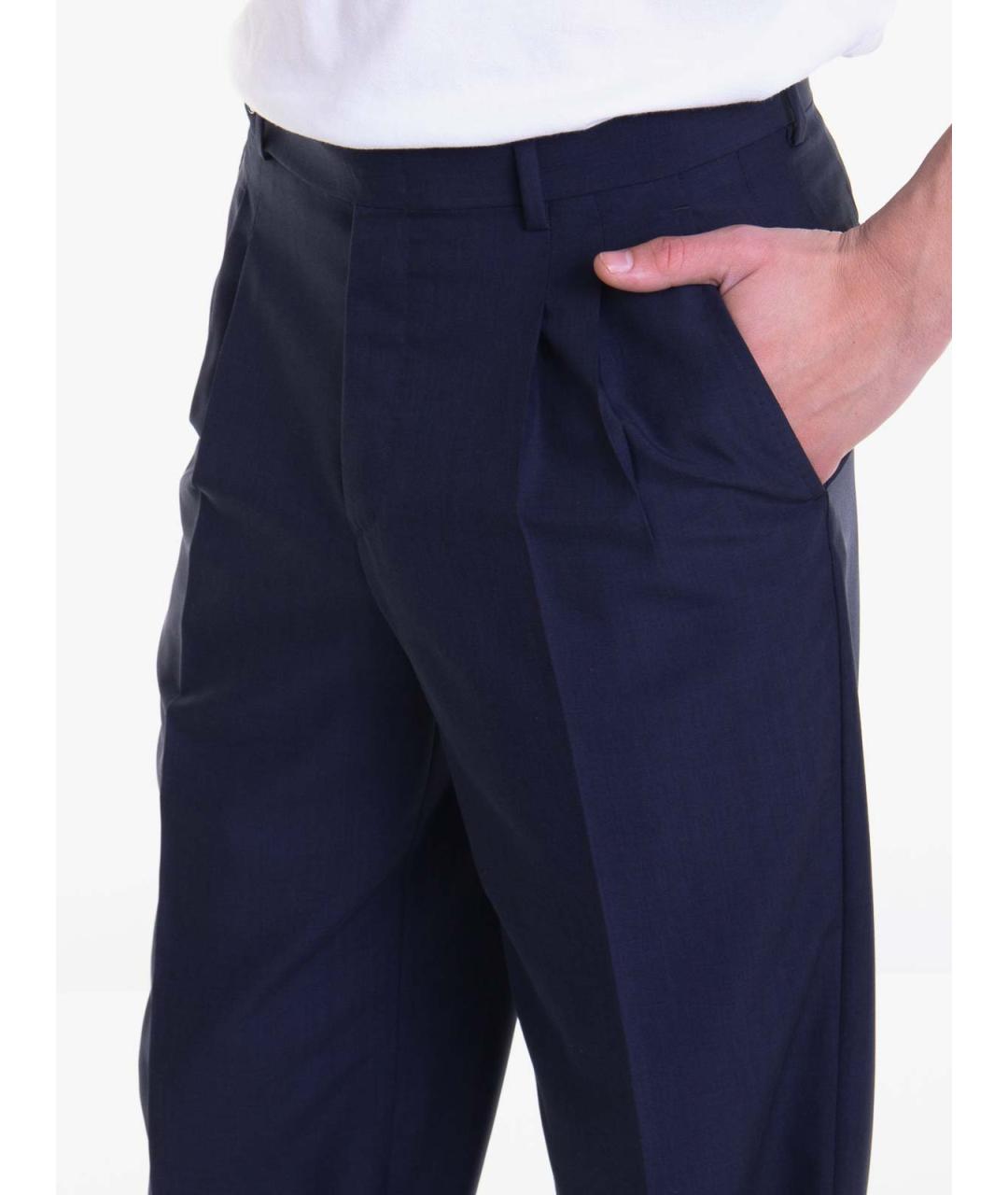 BRIONI Синие шерстяные повседневные брюки, фото 5