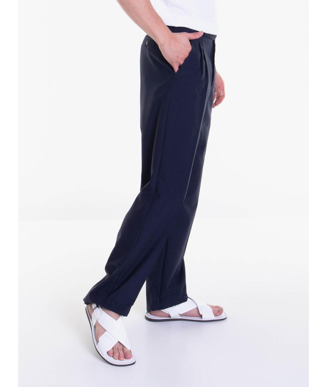 BRIONI Синие шерстяные повседневные брюки, фото 2