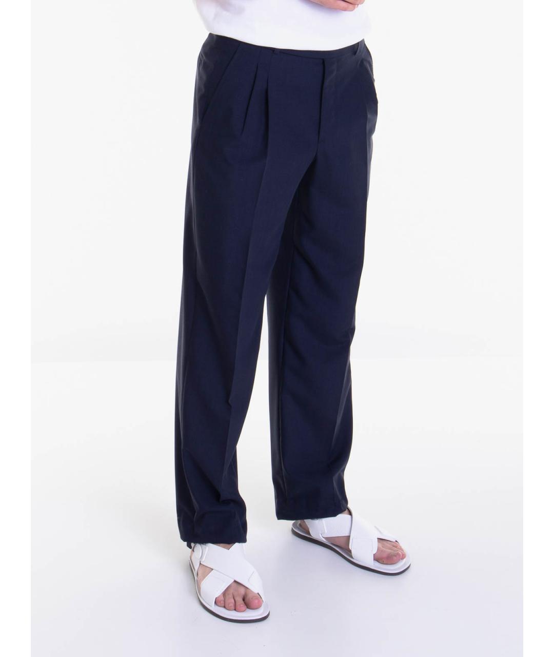 BRIONI Синие шерстяные повседневные брюки, фото 3