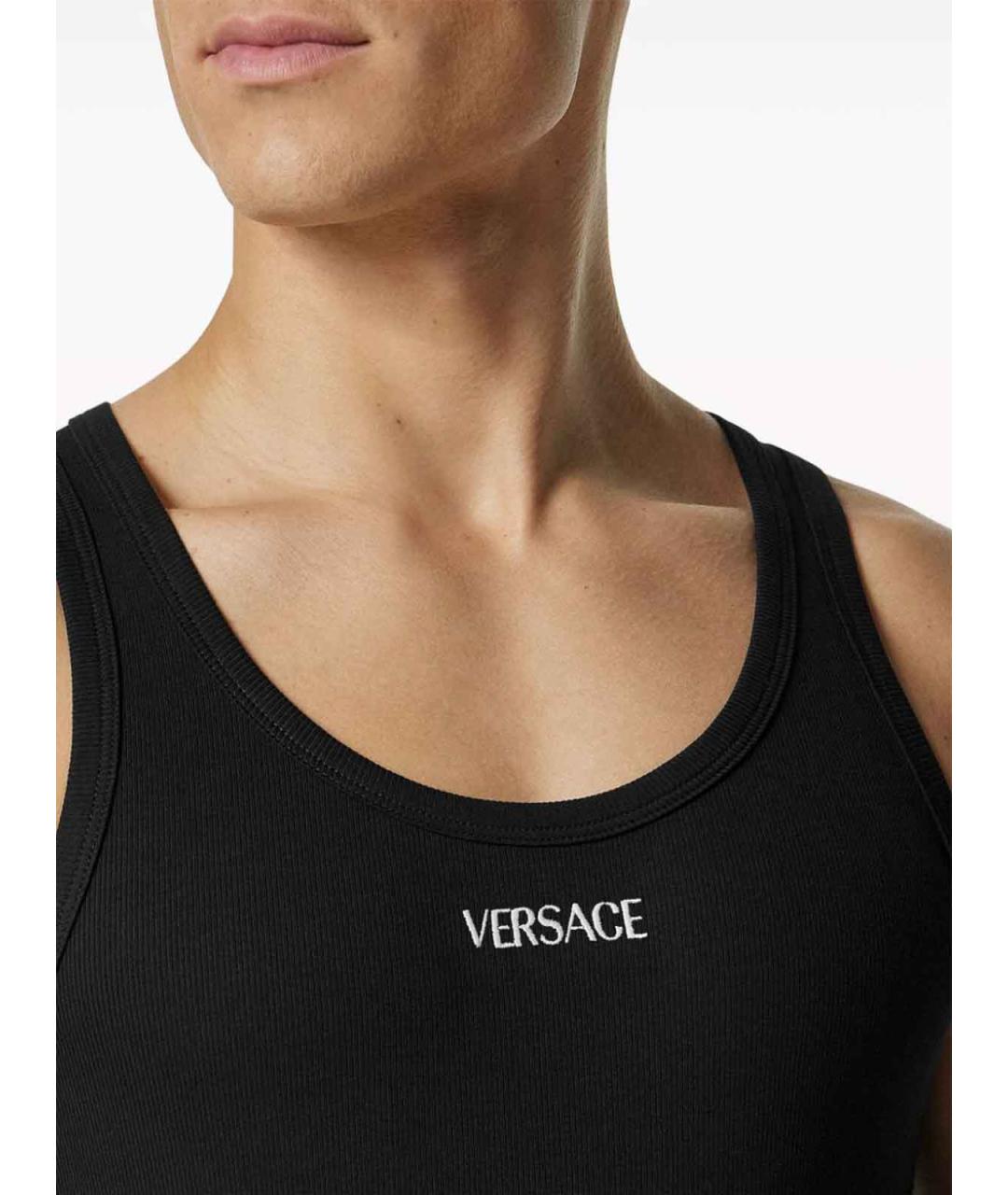 VERSACE Черная хлопковая футболка, фото 3