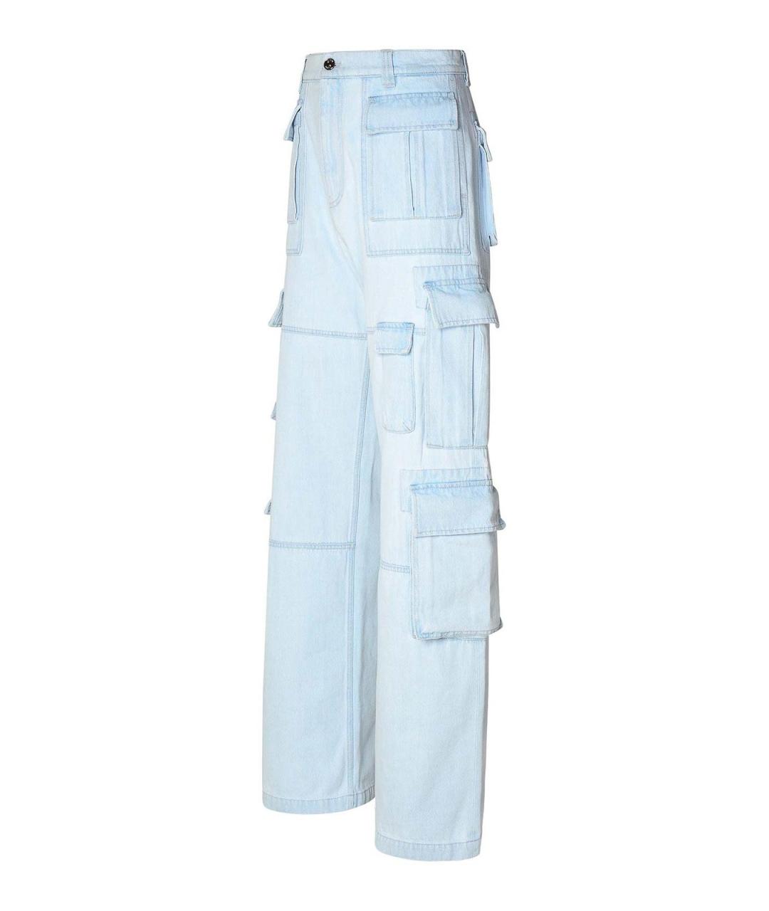 VERSACE Голубые хлопковые прямые джинсы, фото 3