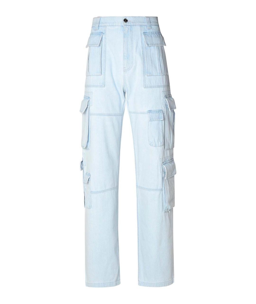 VERSACE Голубые хлопковые прямые джинсы, фото 1