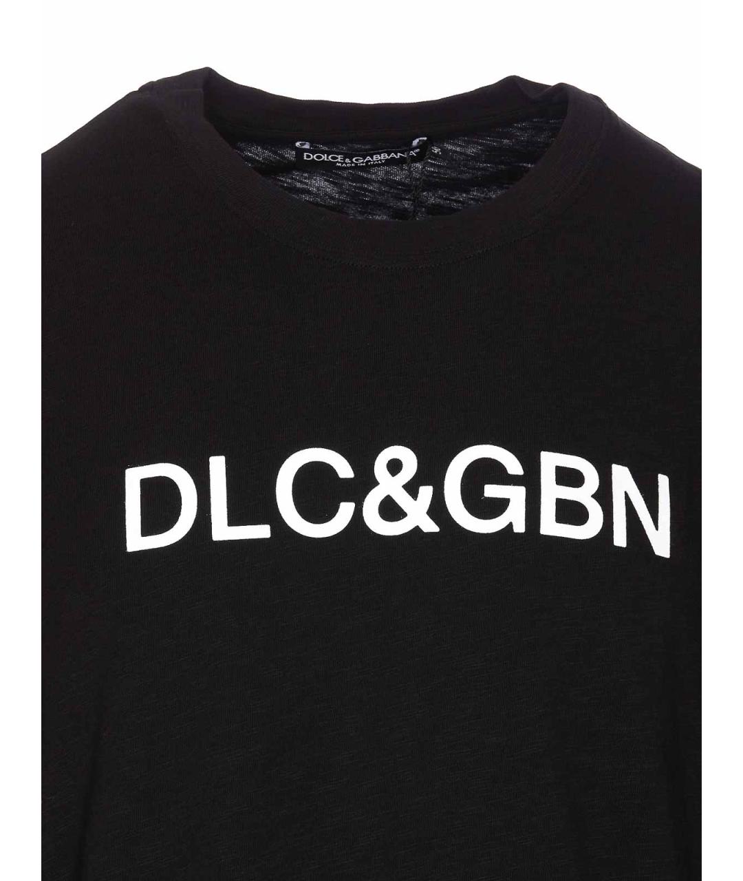DOLCE&GABBANA Черная хлопковая футболка, фото 4