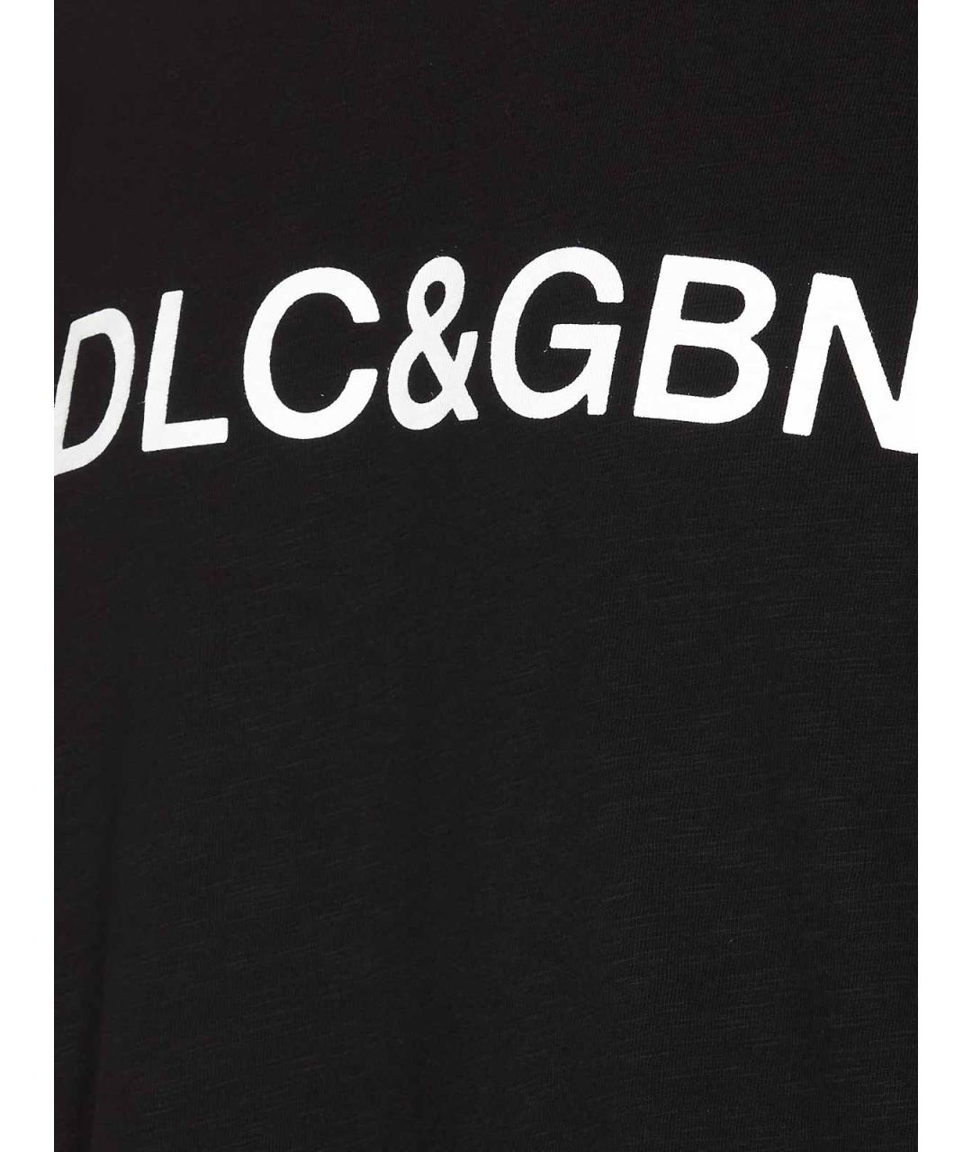 DOLCE&GABBANA Черная хлопковая футболка, фото 3