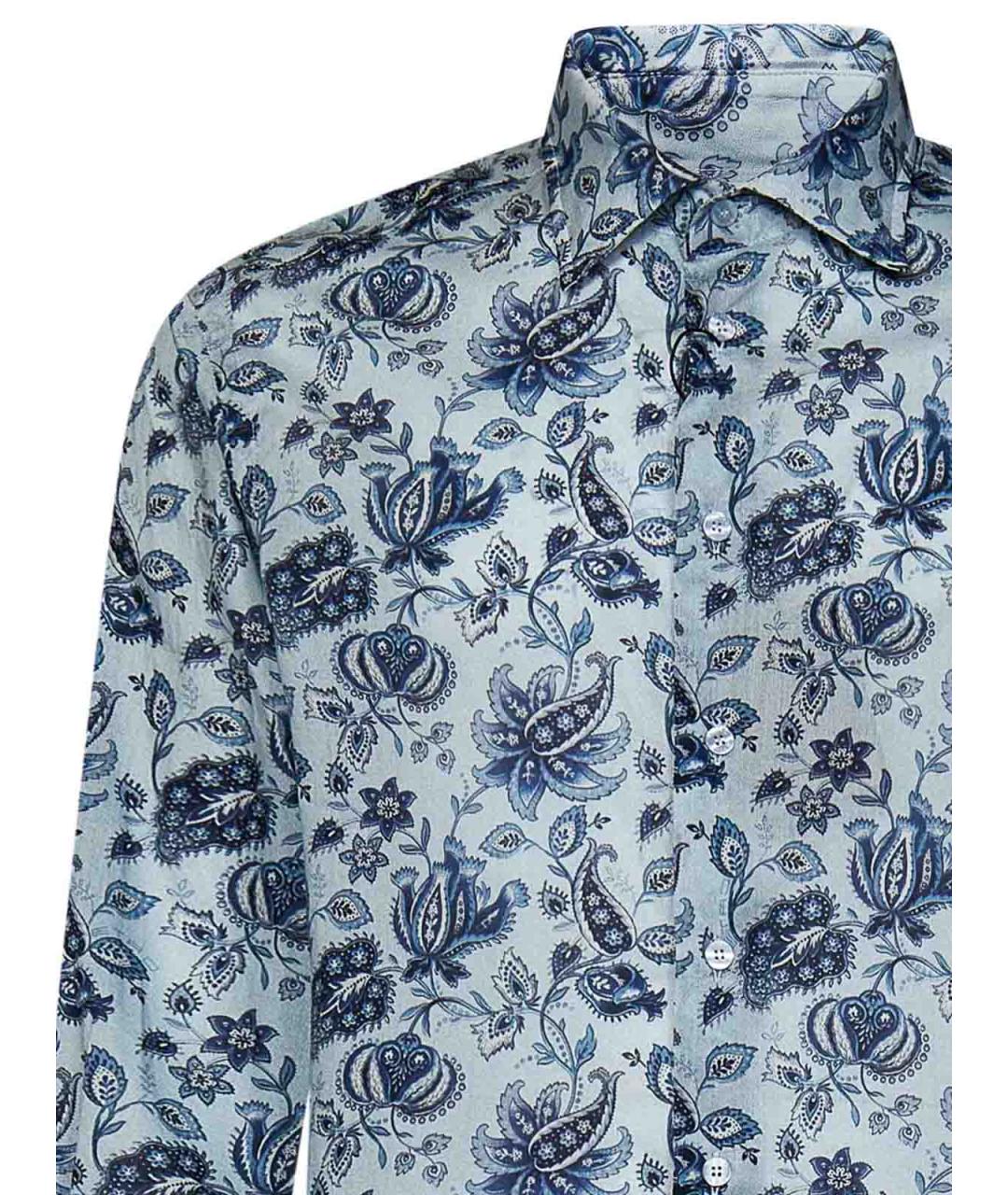 ETRO Голубая хлопковая классическая рубашка, фото 3