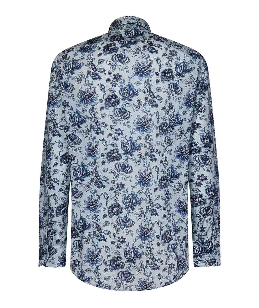 ETRO Голубая хлопковая классическая рубашка, фото 2