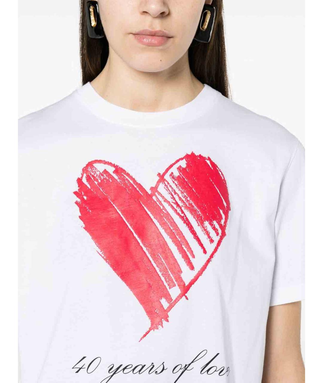 MOSCHINO Белая хлопковая футболка, фото 2