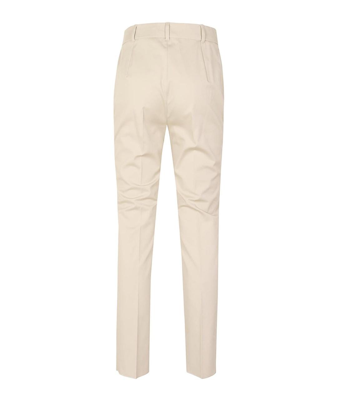 MAX MARA Бежевые хлопковые брюки узкие, фото 2
