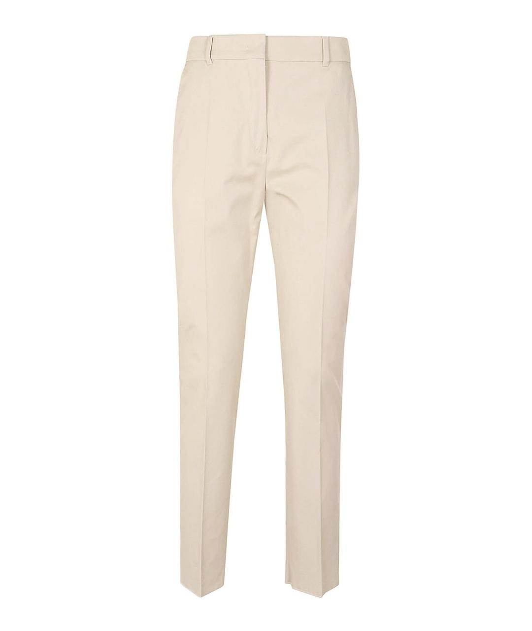 MAX MARA Бежевые хлопковые брюки узкие, фото 1