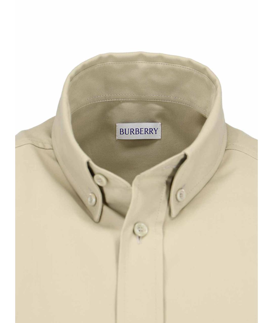 BURBERRY Бежевая хлопковая классическая рубашка, фото 4
