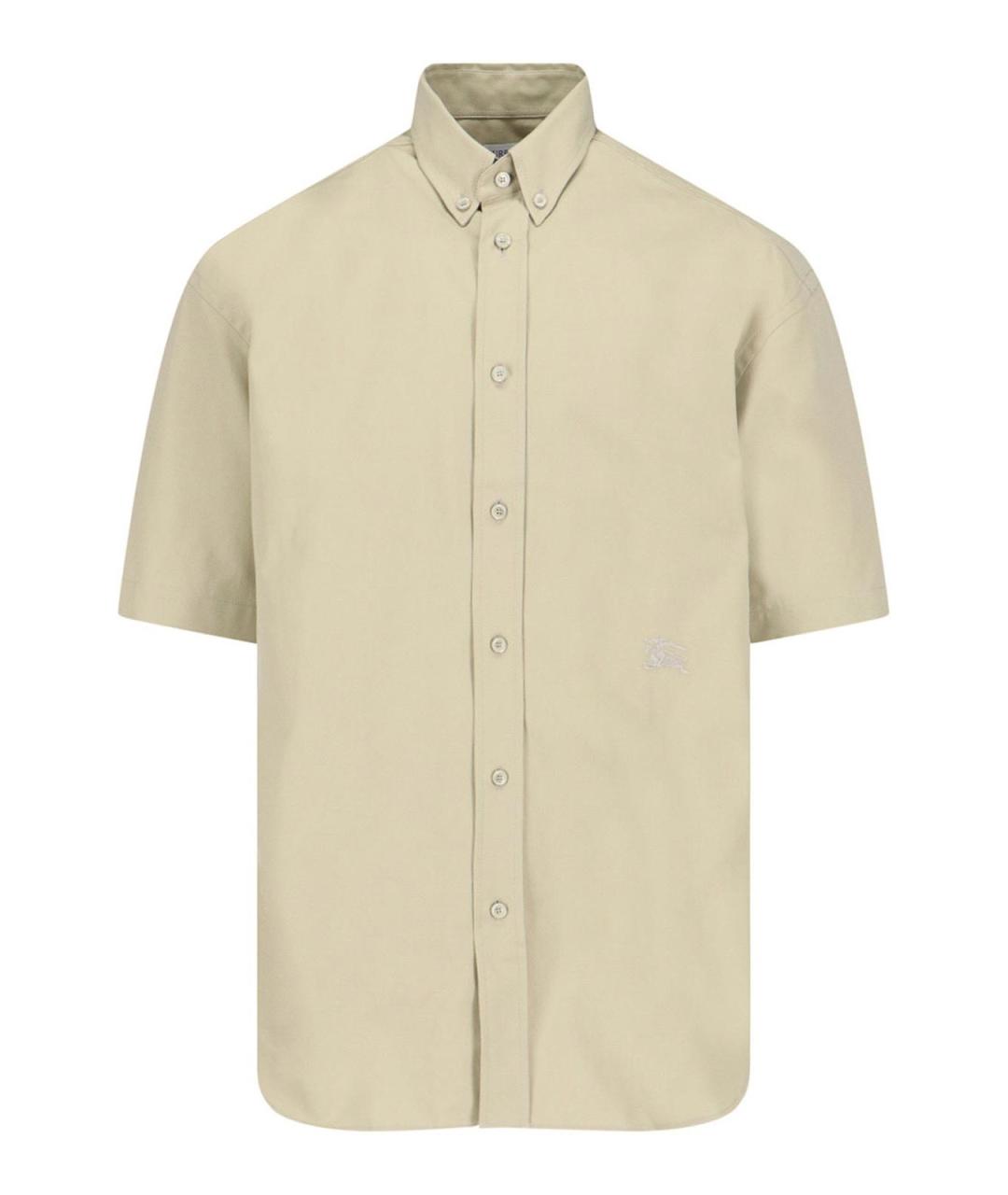 BURBERRY Бежевая хлопковая классическая рубашка, фото 1