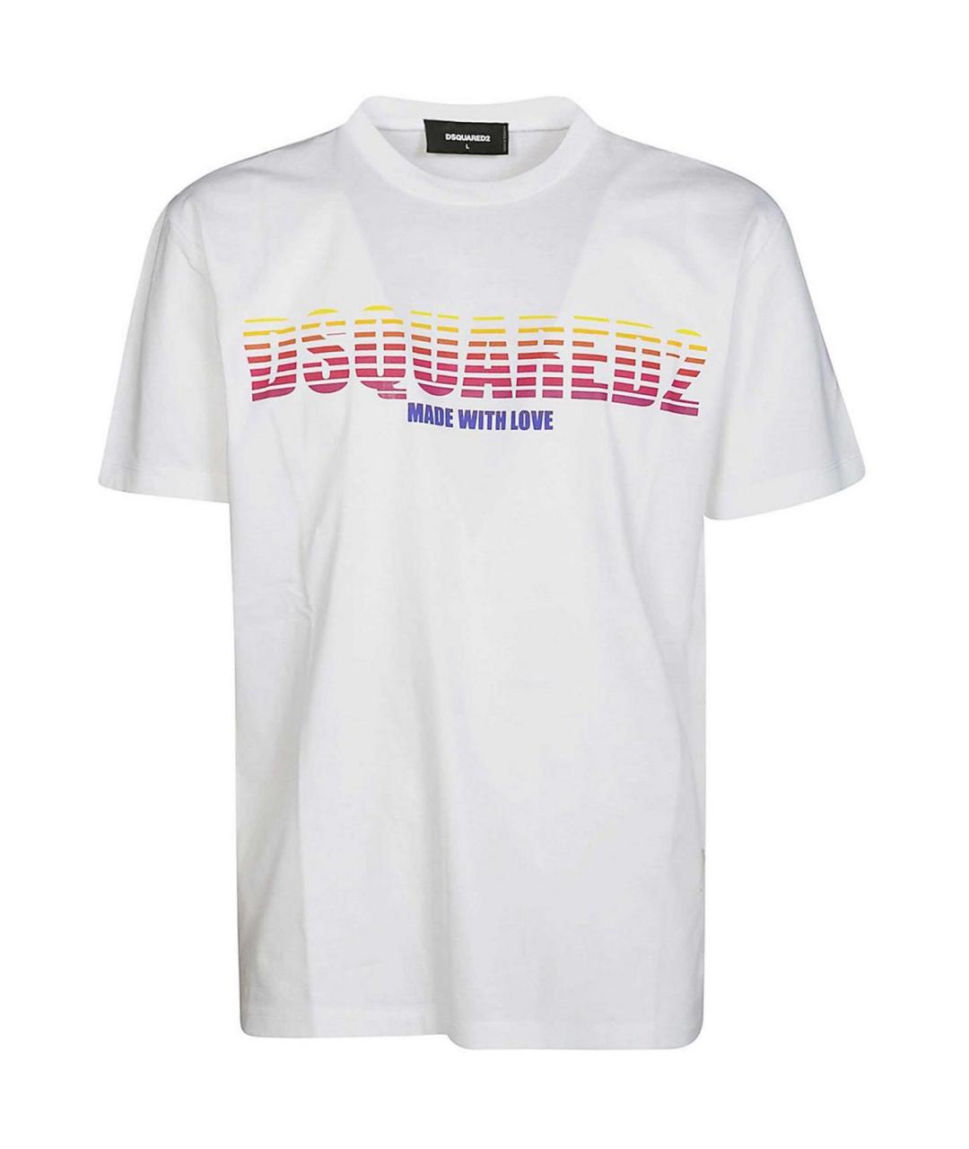 DSQUARED2 Белая хлопковая футболка, фото 1