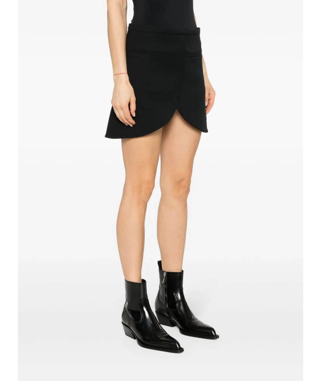 COURREGES Черная полиэстеровая юбка мини, фото 2