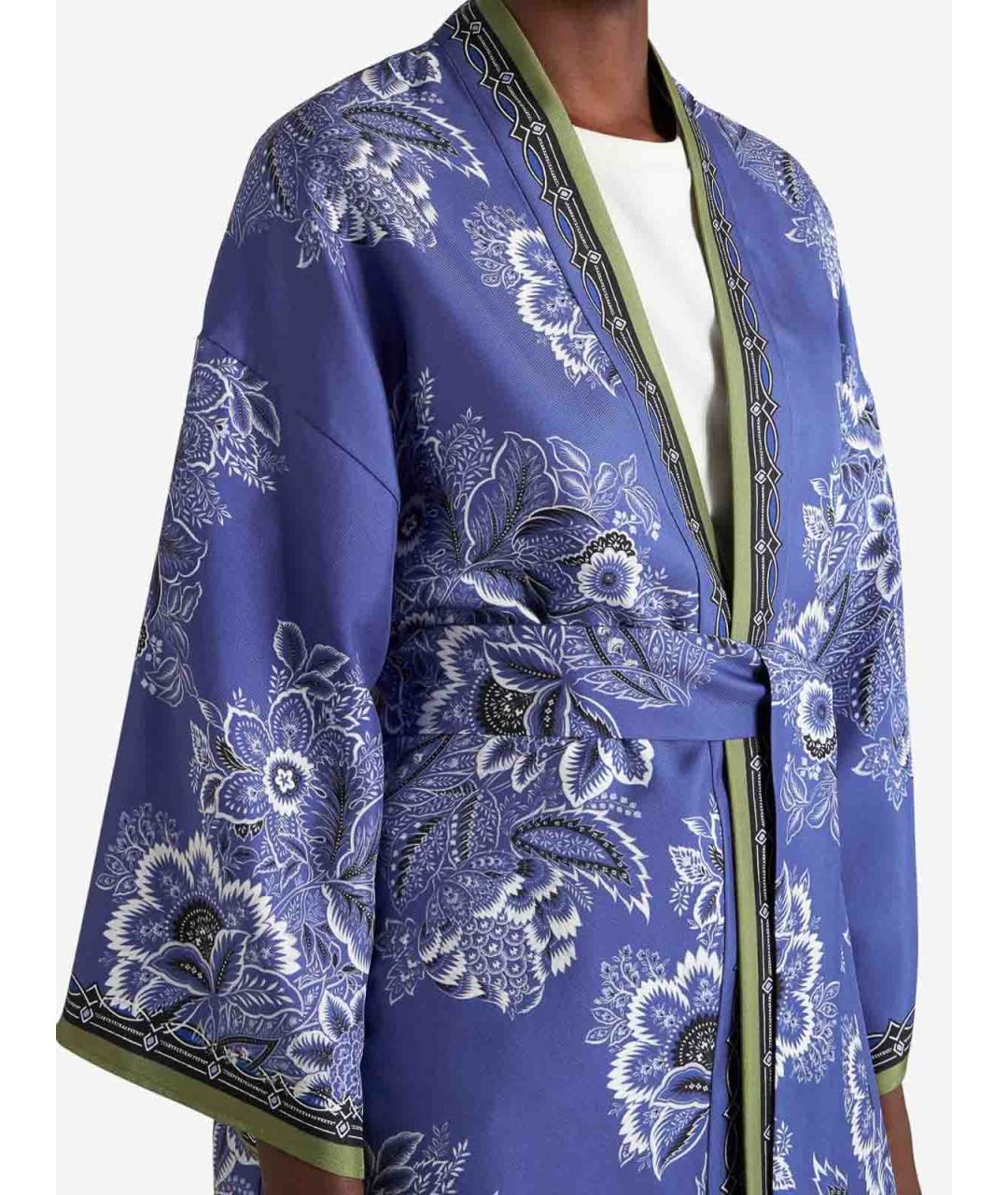 ETRO Синее шелковое пальто, фото 4