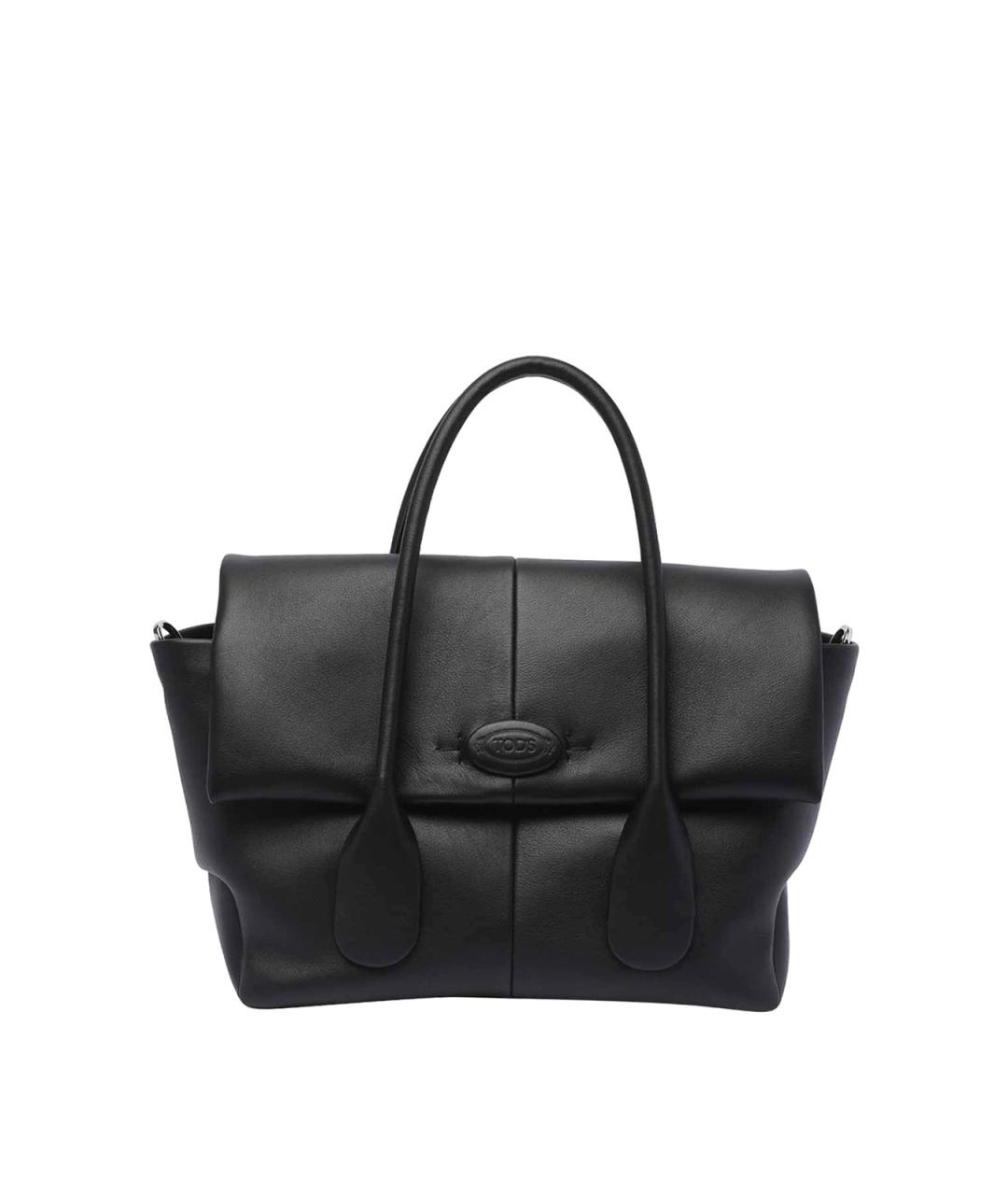 TOD'S Черная кожаная сумка тоут, фото 1