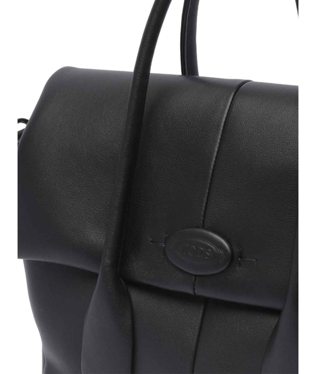 TOD'S Черная кожаная сумка тоут, фото 4