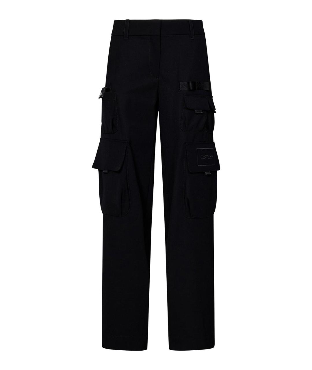 OFF-WHITE Черные шерстяные брюки широкие, фото 1