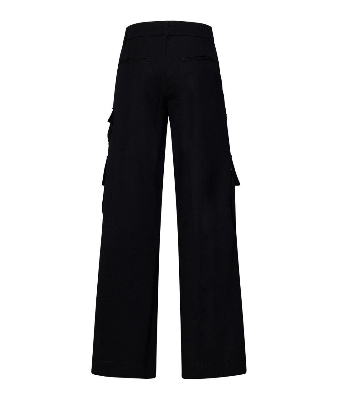 OFF-WHITE Черные шерстяные брюки широкие, фото 2