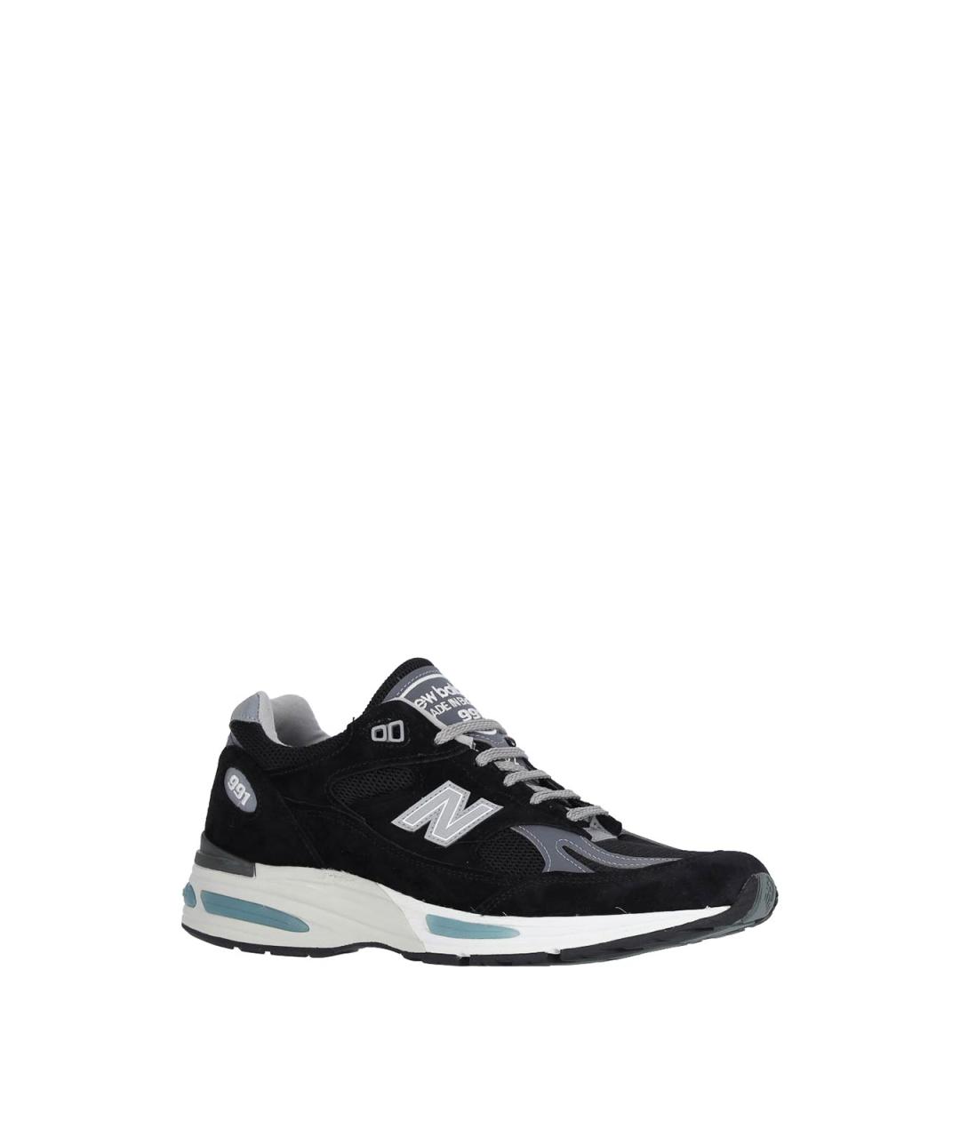 NEW BALANCE Черные кожаные низкие кроссовки / кеды, фото 2