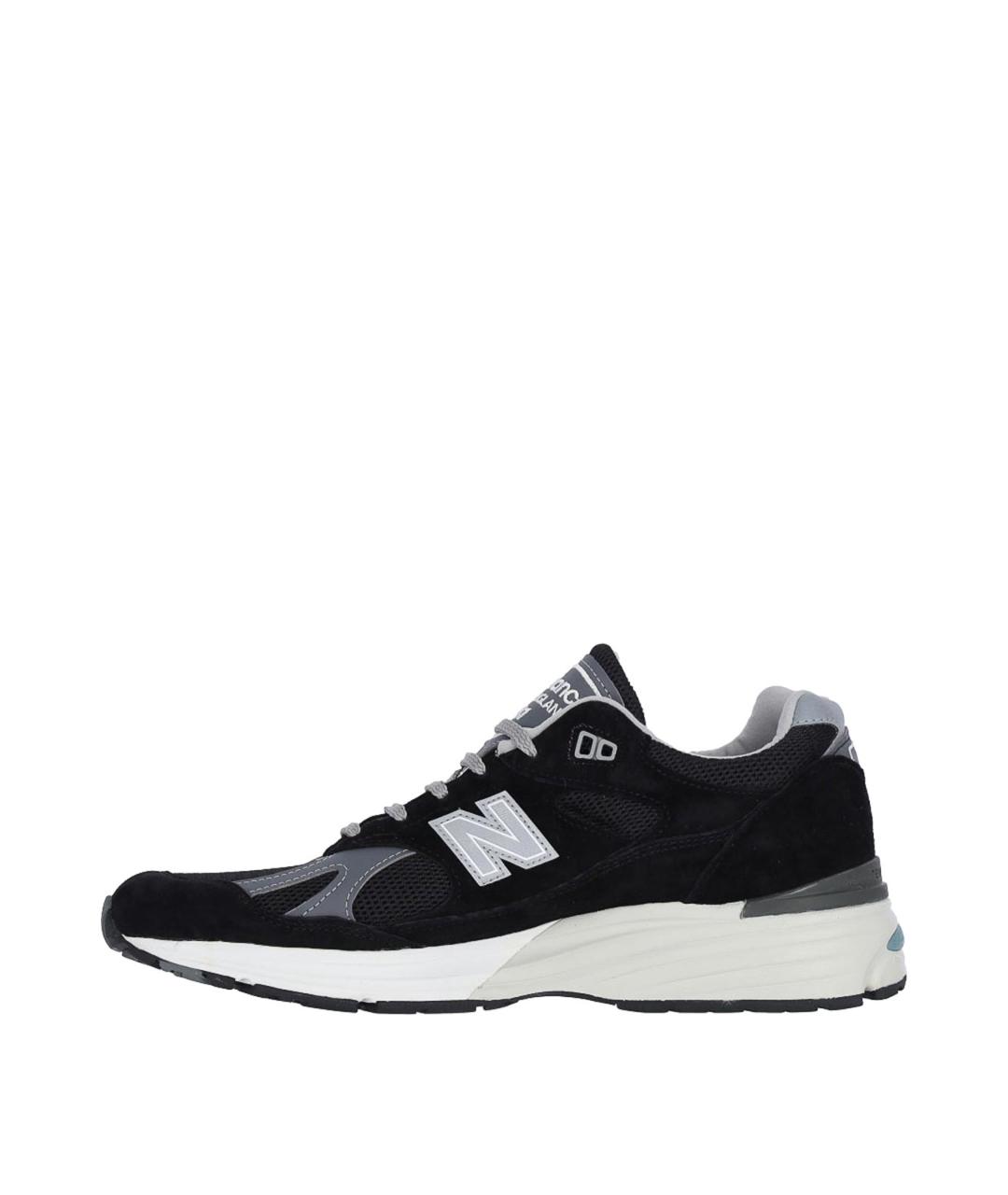 NEW BALANCE Черные кожаные низкие кроссовки / кеды, фото 3