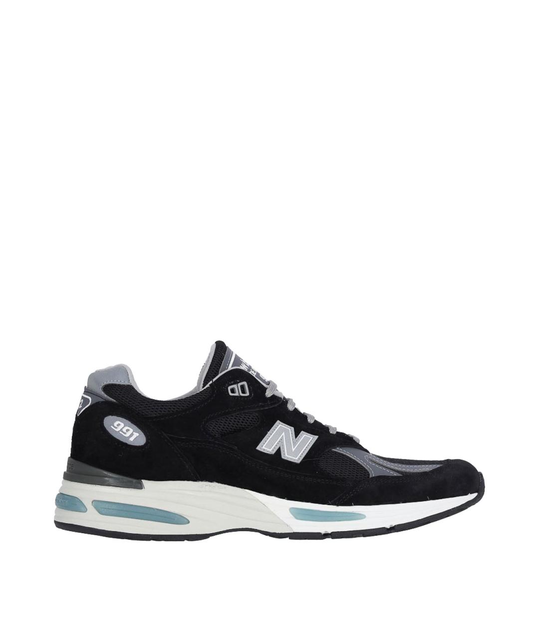 NEW BALANCE Черные кожаные низкие кроссовки / кеды, фото 1