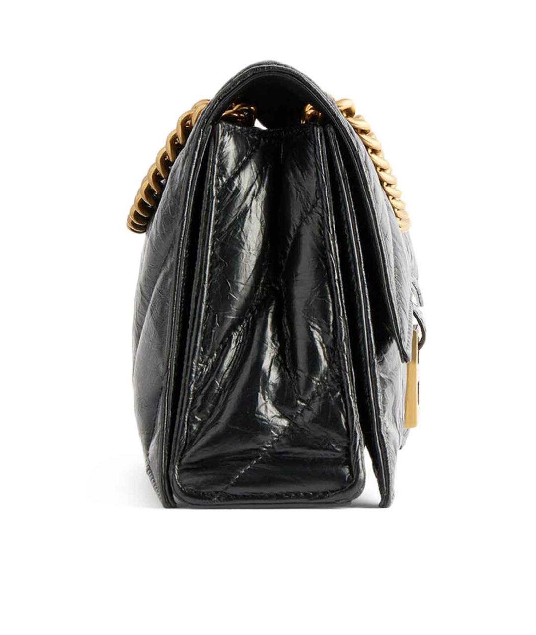 BALENCIAGA Черная кожаная сумка через плечо, фото 3