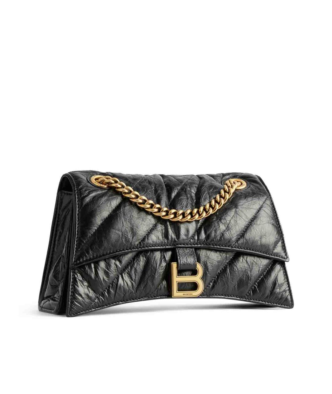 BALENCIAGA Черная кожаная сумка через плечо, фото 2