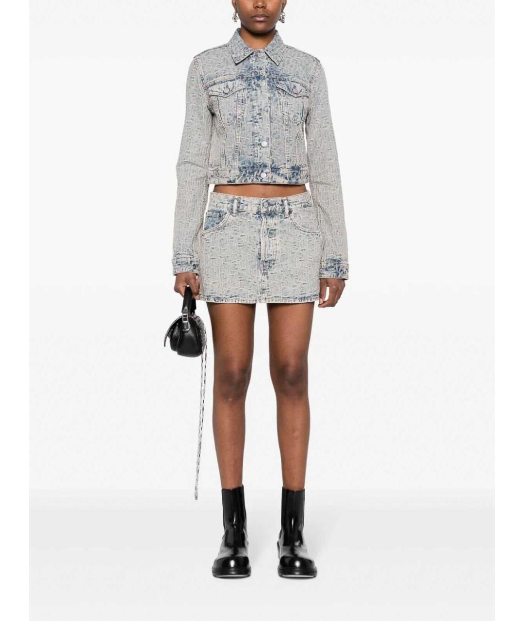 ACNE STUDIOS Синяя хлопковая юбка мини, фото 5