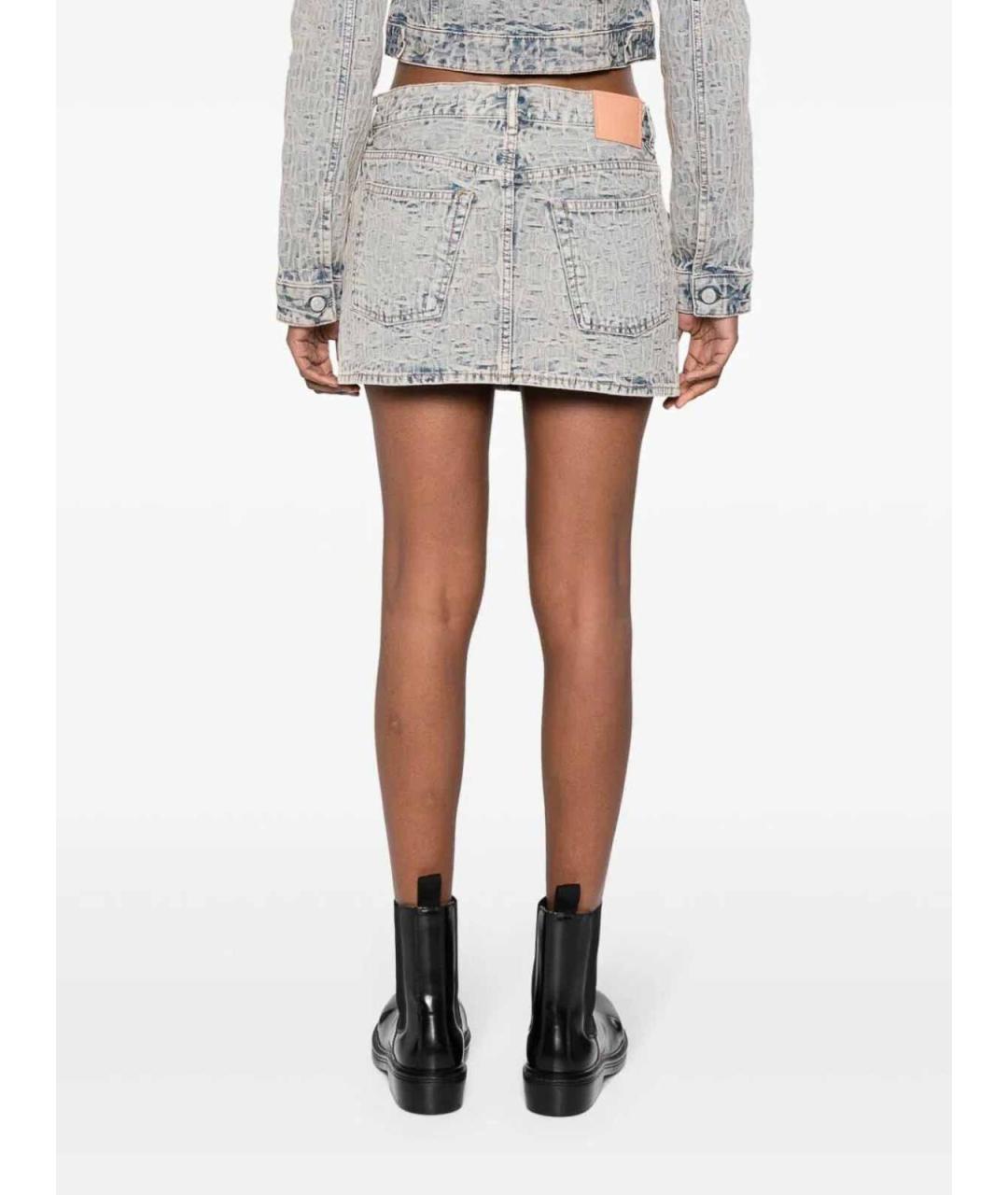 ACNE STUDIOS Синяя хлопковая юбка мини, фото 2