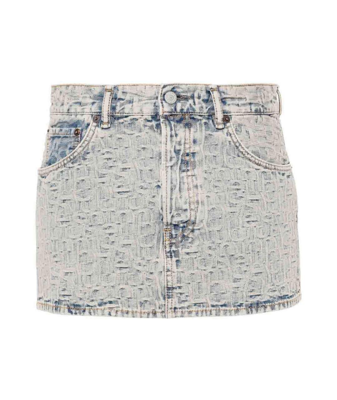 ACNE STUDIOS Синяя хлопковая юбка мини, фото 1