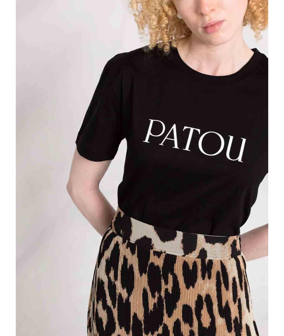 PATOU Черная хлопковая футболка, фото 2