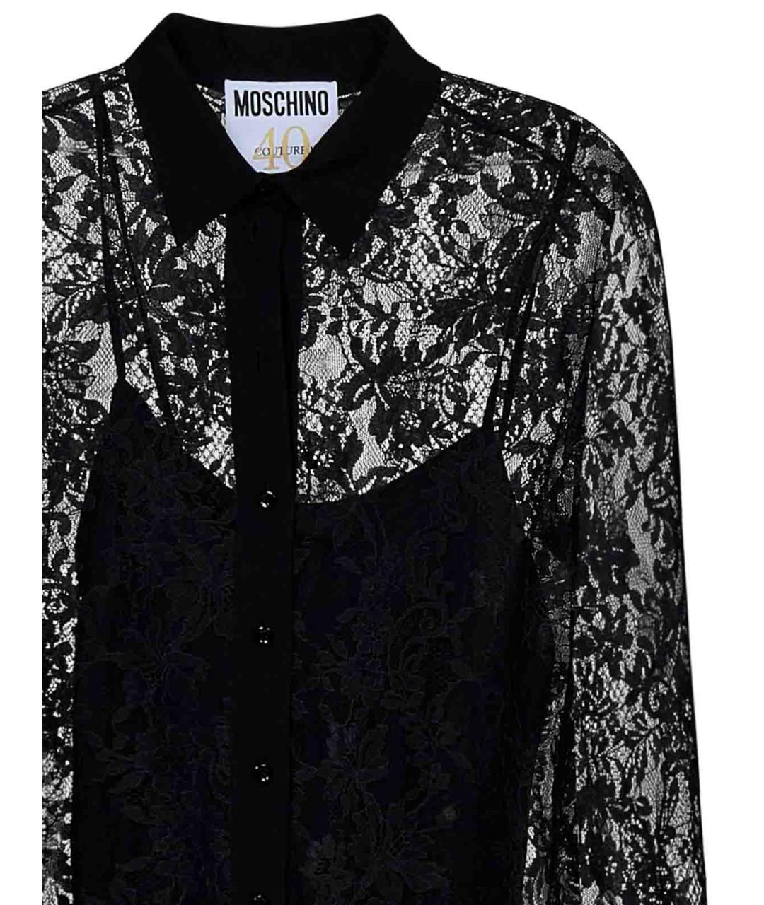 MOSCHINO Черная полиамидовая рубашка, фото 3