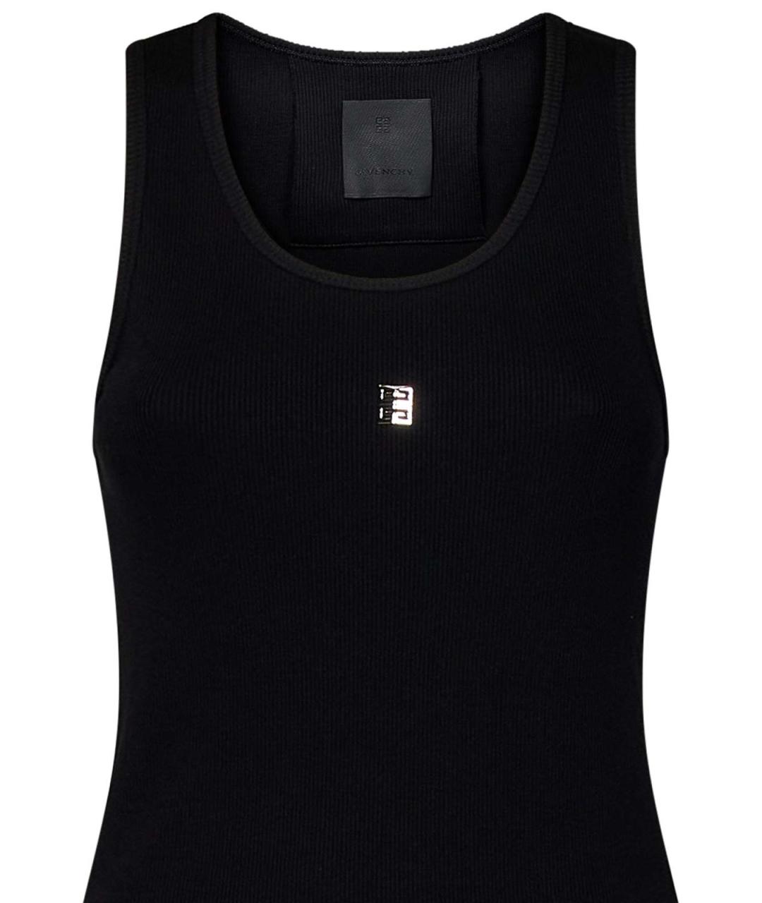 GIVENCHY Черная хлопко-эластановая майка, фото 3