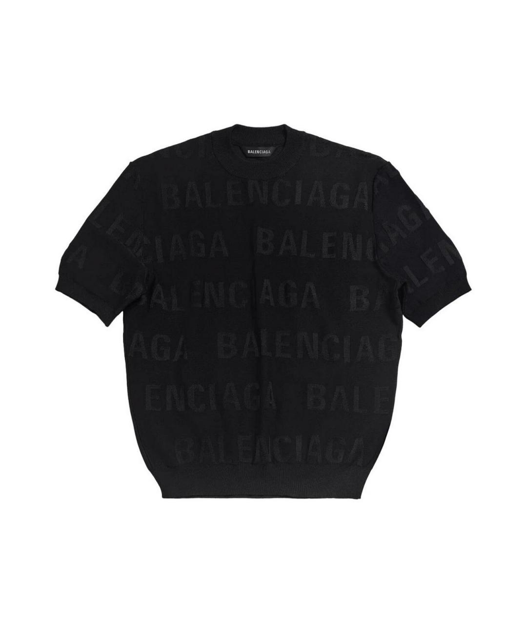 BALENCIAGA Черный вискозный джемпер / свитер, фото 1