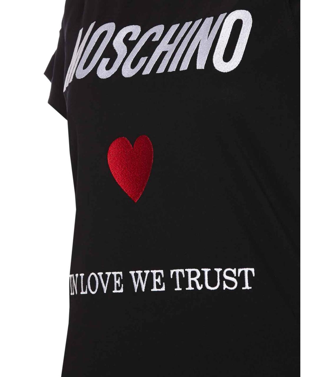 MOSCHINO Черное хлопковое повседневное платье, фото 3