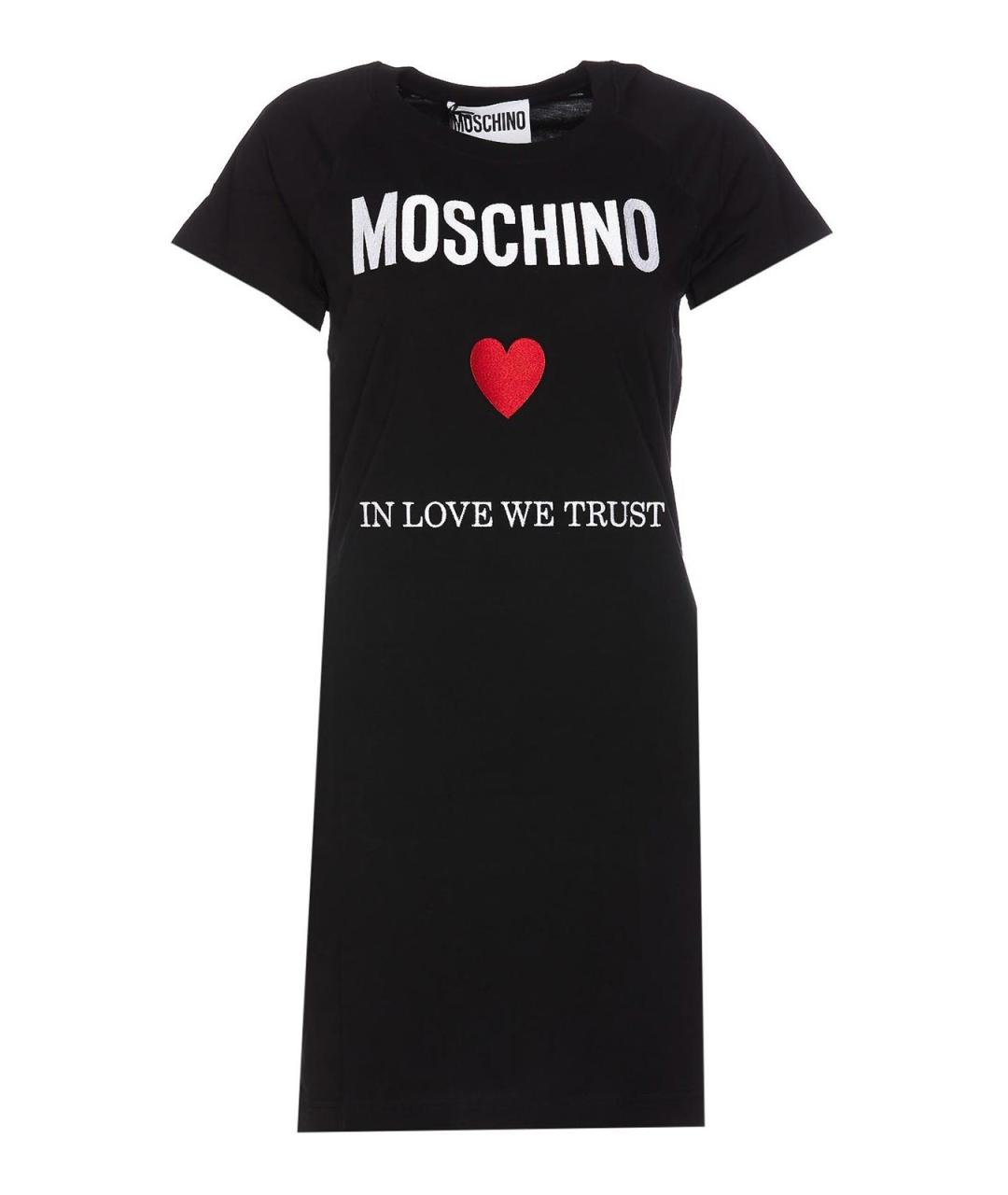 MOSCHINO Черное хлопковое повседневное платье, фото 1
