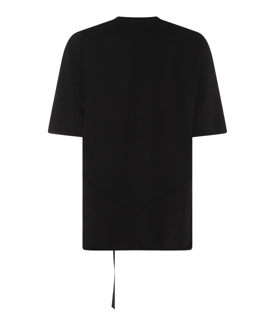 RICK OWENS Черная хлопковая футболка, фото 2